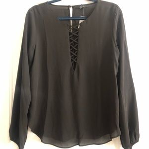 NWT Forever 21 Black Long Sleeve Top